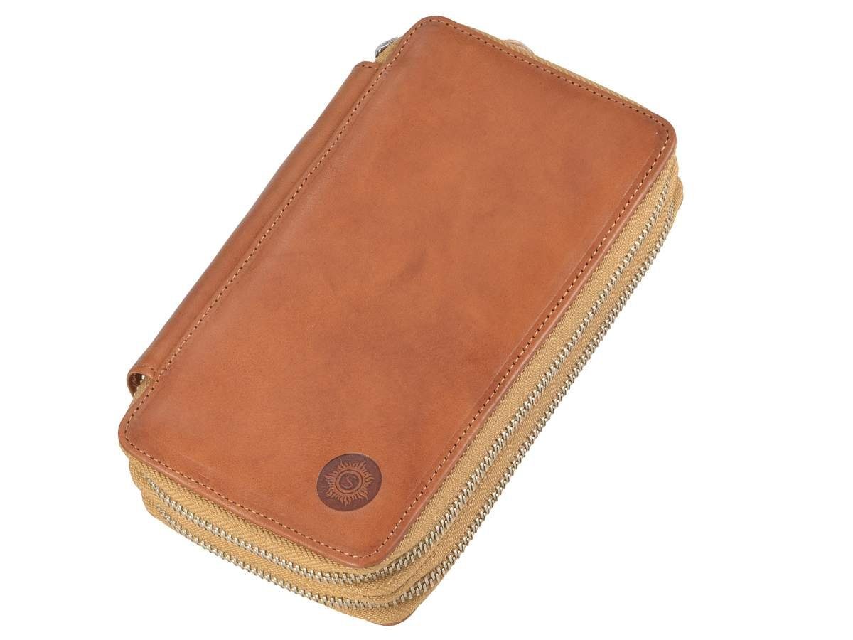 Sonnenleder Federtasche Bosse, Stifteetui, Schüleretui, 2-Fächer, 28 Stiftschlaufen, Rindleder