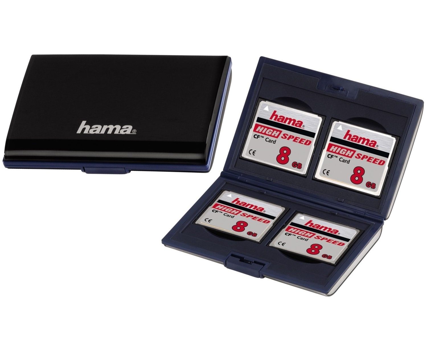 Compact-Flash Speicherkarten-Etui I CF Etui Tasche II 4x Zubehörinnenraumaufteilung, Case Fancy, Karte Box Hama
