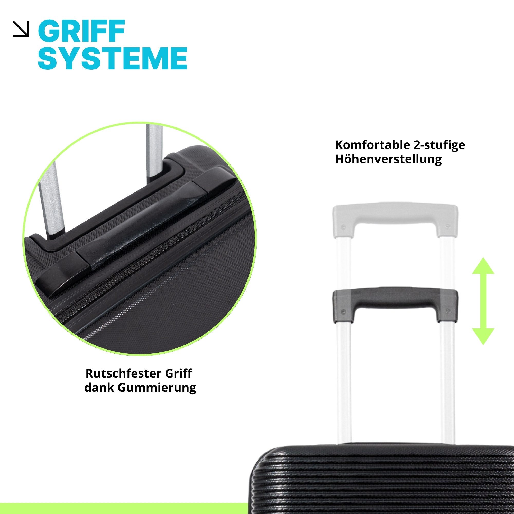 Crosstravel Kofferset Tampa, 4 Rollen, (3 tlg., Hartschalen Trolley Set), Robuste Hartschale mit Stil und Funktionalität