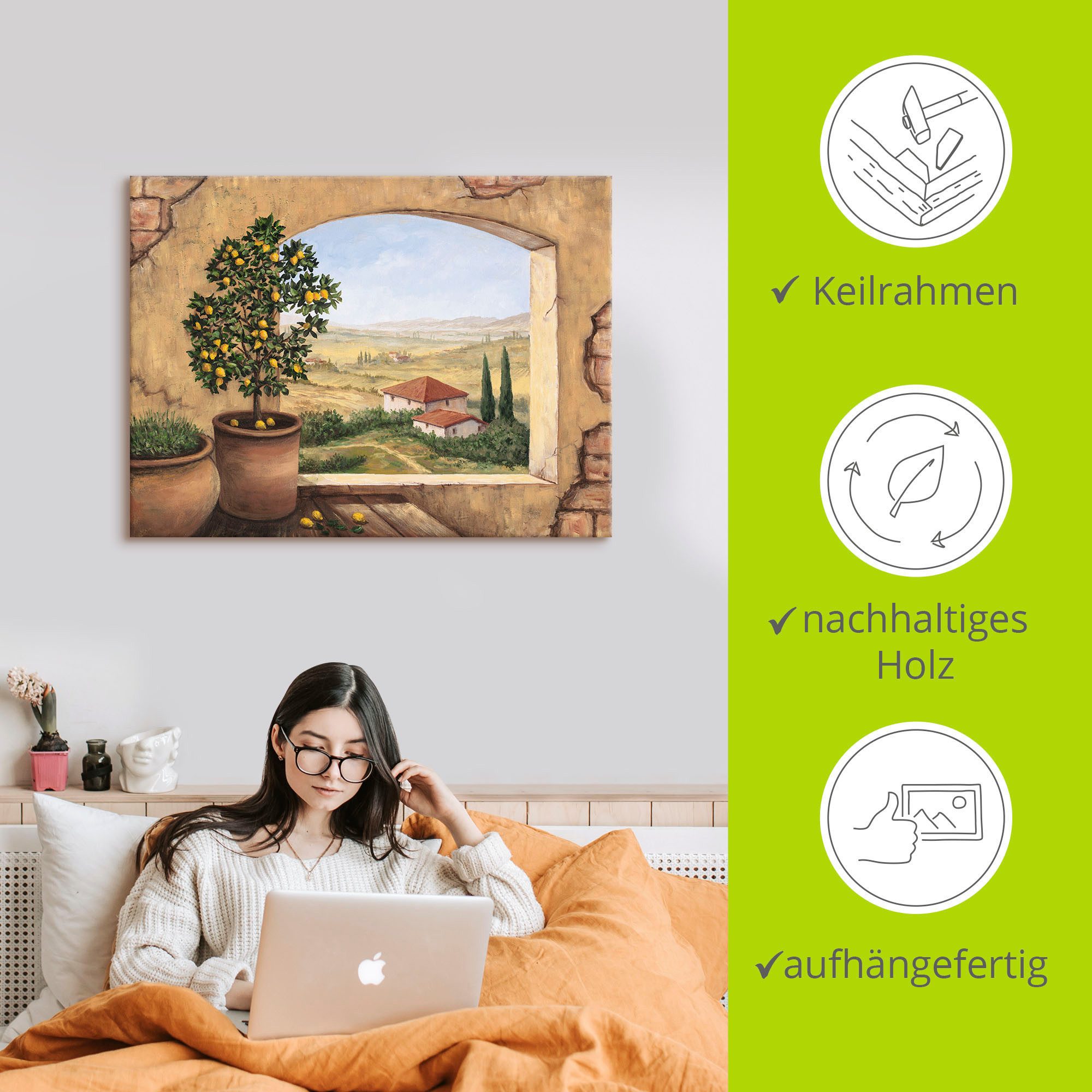 Artland Wandbild Fenster in der Toskana, Fensterblick (1 St), als Alubild, Leinwandbild, Poster, Wandaufkleber in verschied. Größen – Bild 5 von 5