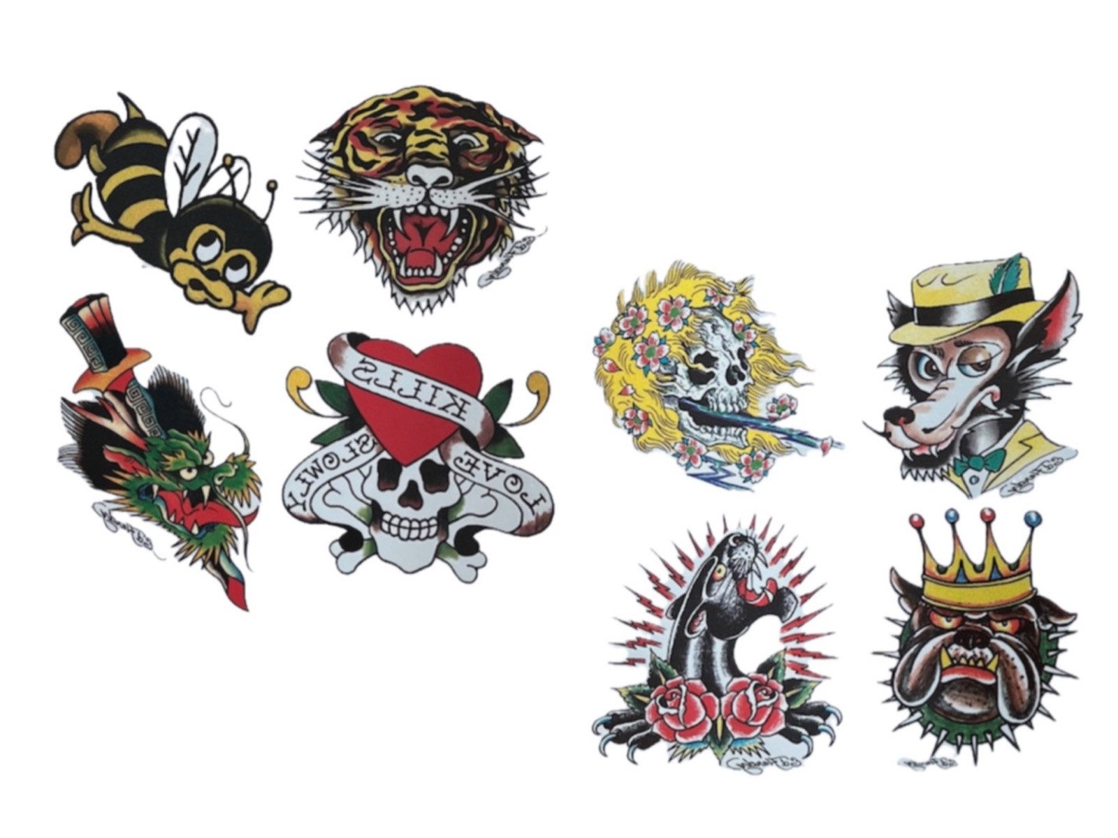 LK Trend & Style Schmuck-Tattoo Ed Hardy Temporary, 8-tlg., Eine Packung enthält 8 Motive, Tattoo das nicht ewig hält