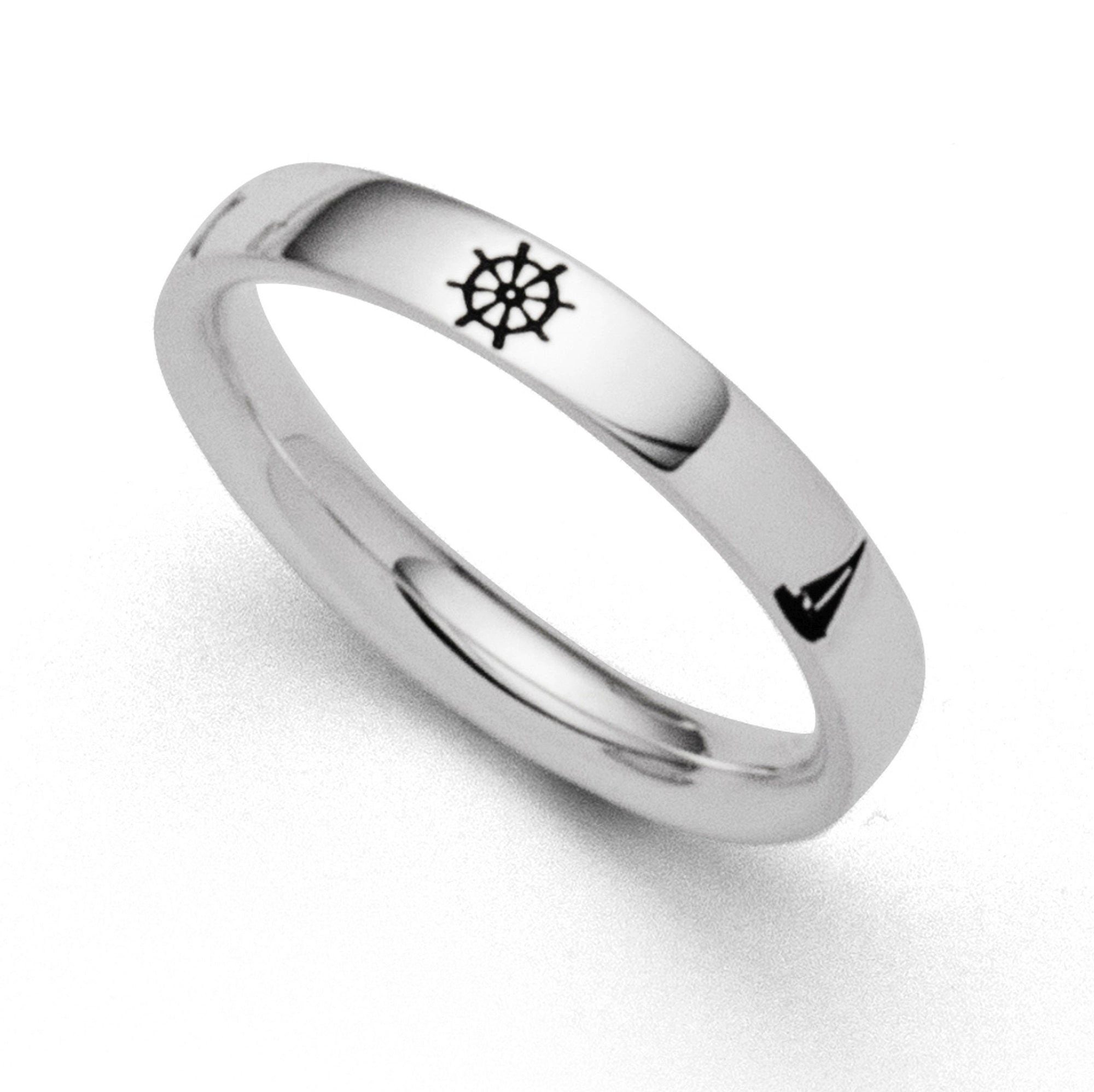 DUR Fingerring DUR Schmuck: Ring "Maritim" 925er Silber, oxidiert 5 Motive R5424
