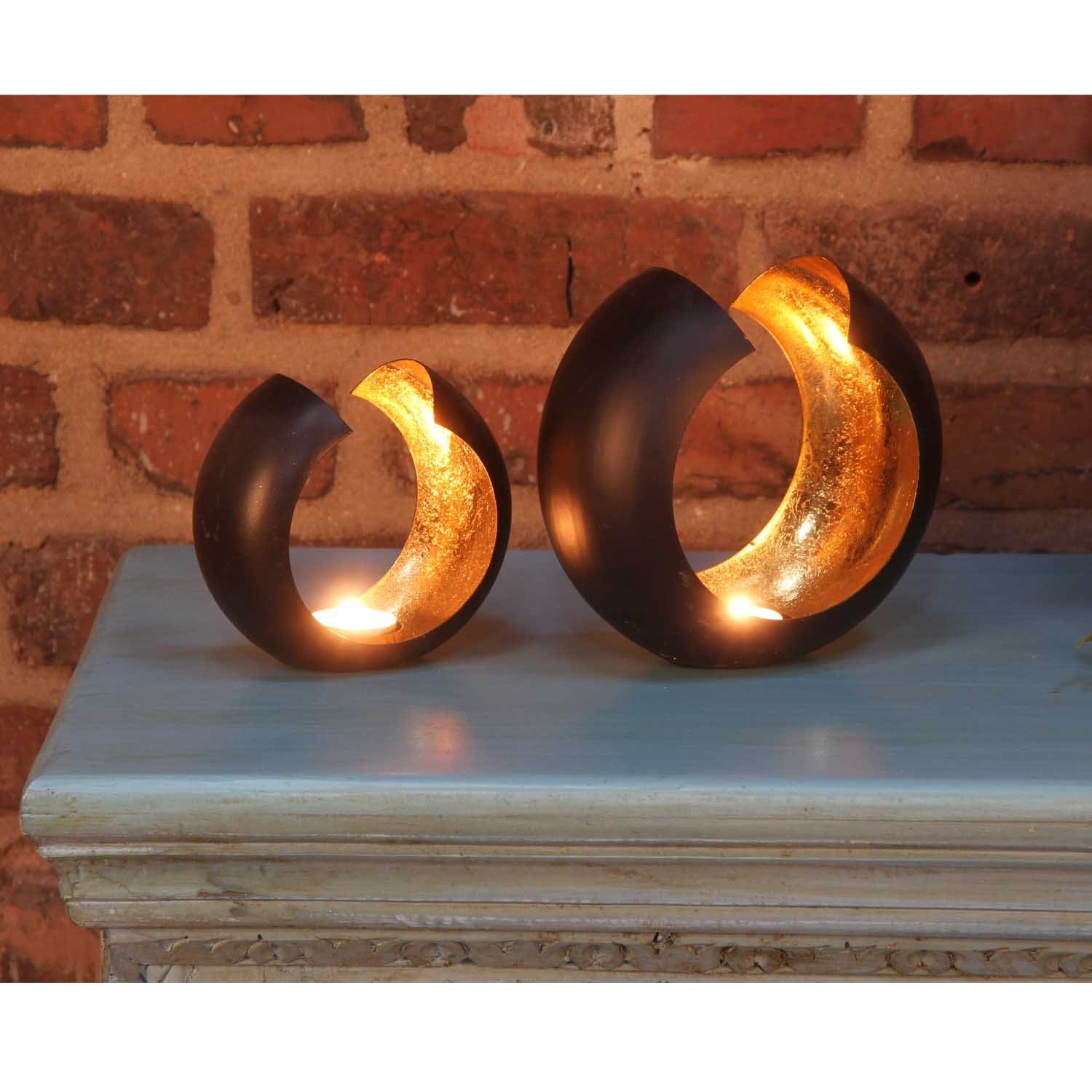 Casa Moro Teelichthalter Orientalisches Windlicht 2er Set Charu Gold Schwar günstig online kaufen