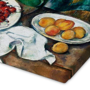 Posterlounge Leinwandbild Paul Cézanne, Kirschen und Pfirsiche, Malerei