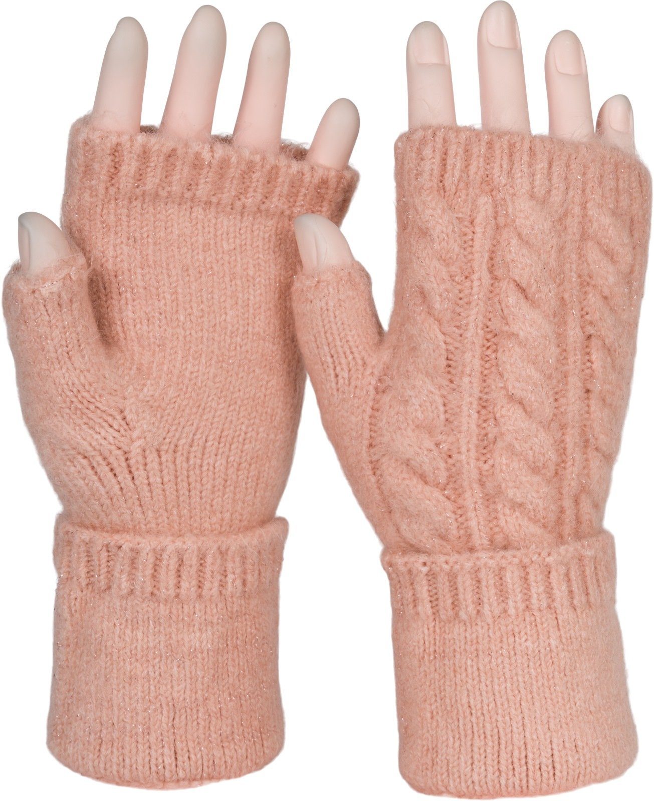 Strickhandschuhe Fingerlose Strickhandschuhe Zopfmuster