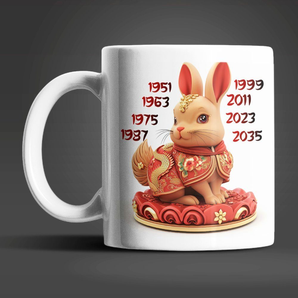 WS-Trend Tasse Hase Chinesisches Jahres Sternzeichen Tasse Kaffeetasse Teetasse, Keramik