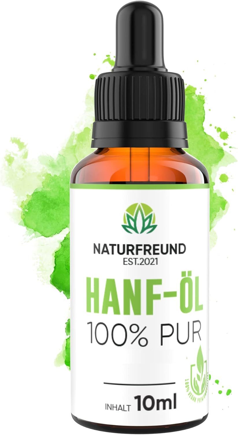 NATURFREUND EST.2021 NATURFREUND® Premium Hanföl Cannabisöl HOCHDOSIERT Hanfsamenöl 10ml Tropfen, mit 150mg pro Tagesdosis - Made in Germany - Mit natürlichen Omega 3-6-9 Öl Fettsäuren à 10 ml