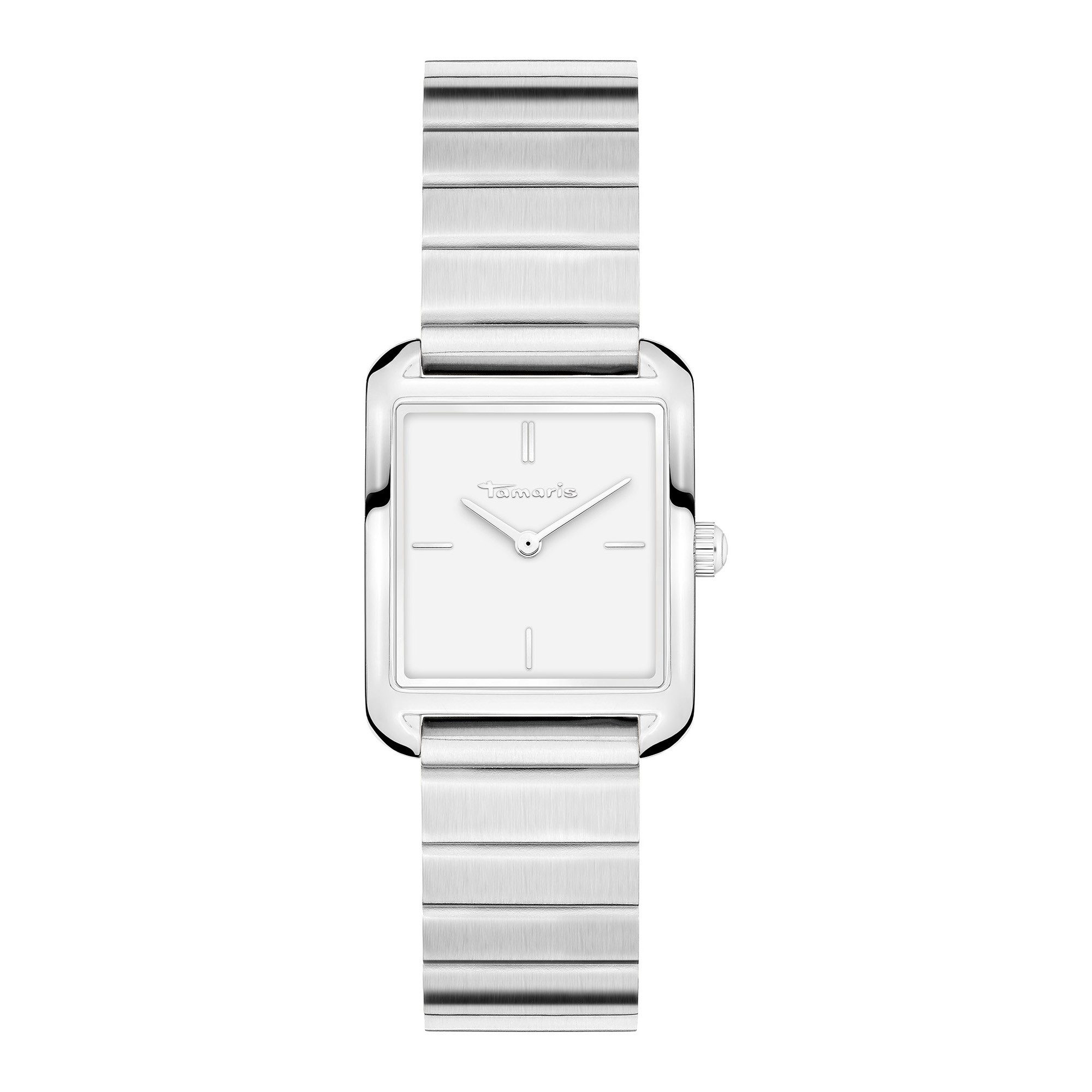 Tamaris Quarzuhr The Square Retro Strap TT-0138-MQ, Armbanduhr, Damenuhr, Edelstahlarmband, analog