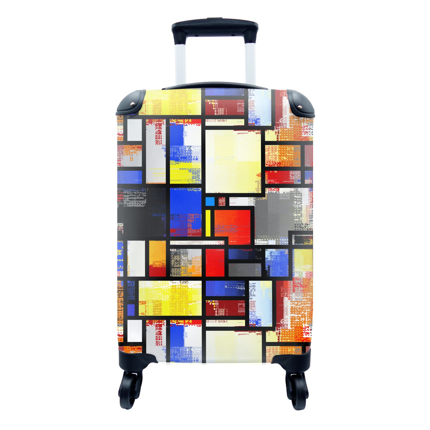 MuchoWow Handgepäckkoffer Regenbogen - Mondrian - Muster, 4 Rollen, Reisetasche mit rollen, Handgepäck für Ferien, Trolley, Reisekoffer
