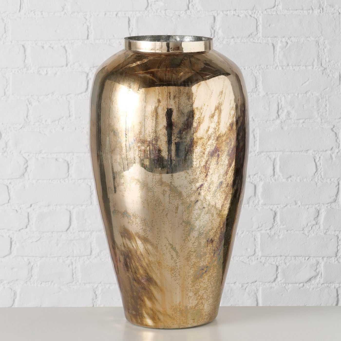 BOLTZE Vase Dekovase aus in "Glamla" Glas gold H51cm,
