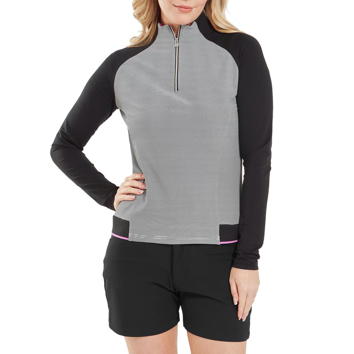 FOOTJOY Longsweatshirt FootJoy Golf Layer Performance Schwarz-Grau Damen