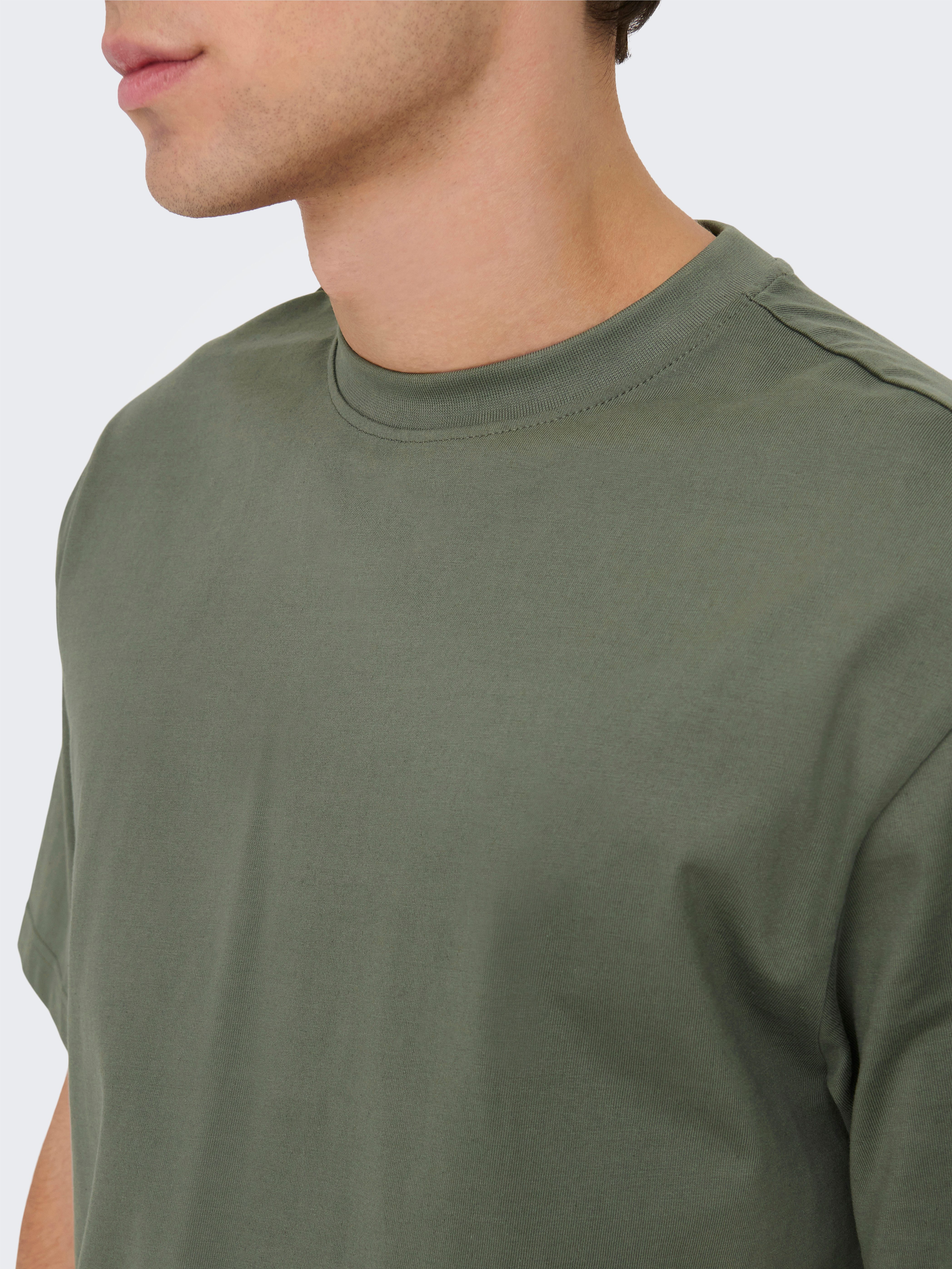 ONLY & SONS Rundhalsshirt ONSFRED RLX SS TEE Baumwolle, relaxed fit