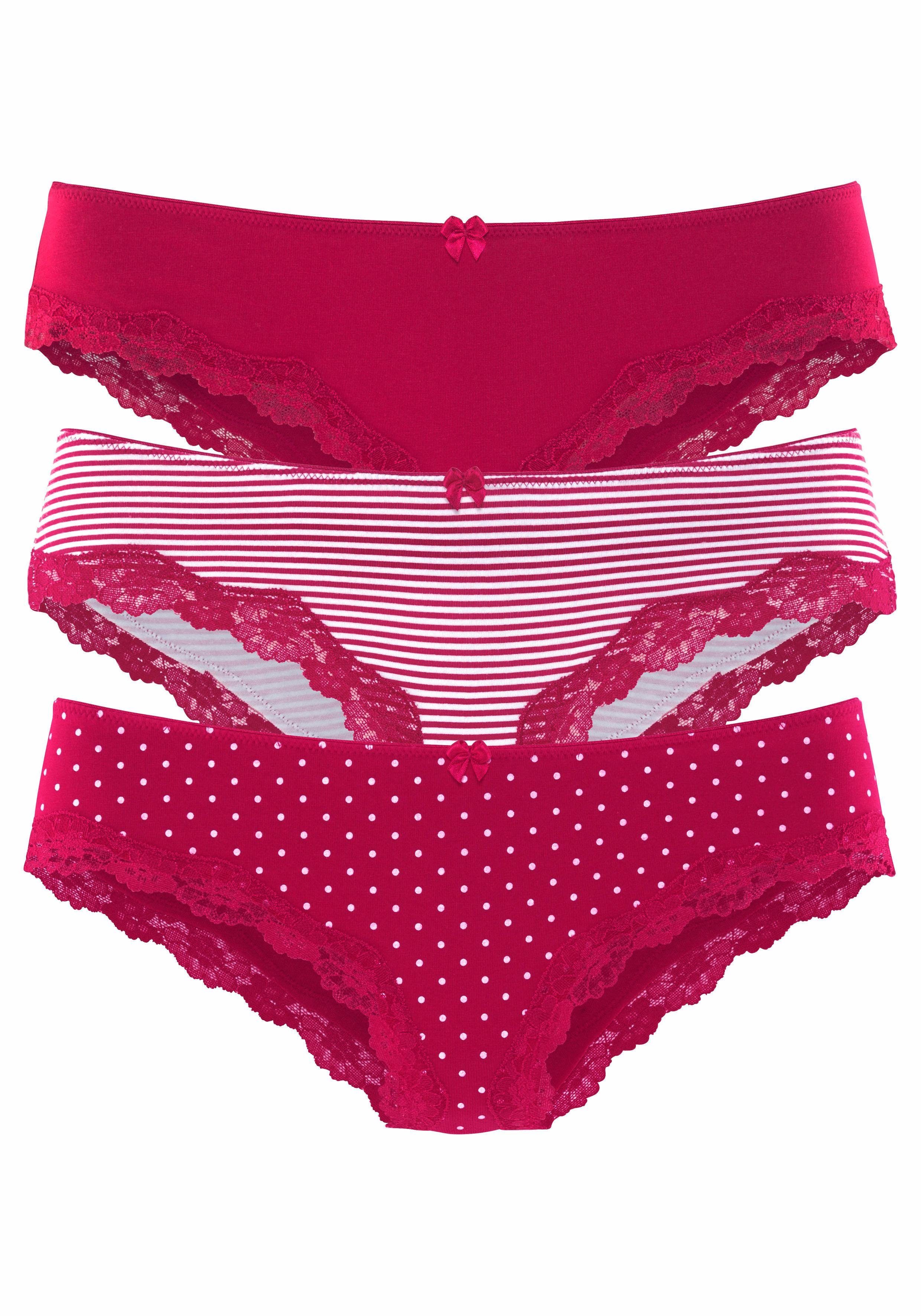 LASCANA Slip (3er-Pack) aus elastischer Baumwolle mit zarter Spitze. € 19,99, (€ 6,66 pro 1 Stk).