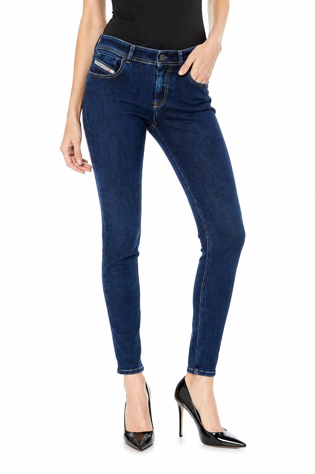 Straight-Jeans Diesel Slandy 09H80, Damen Jeans Slim Straight