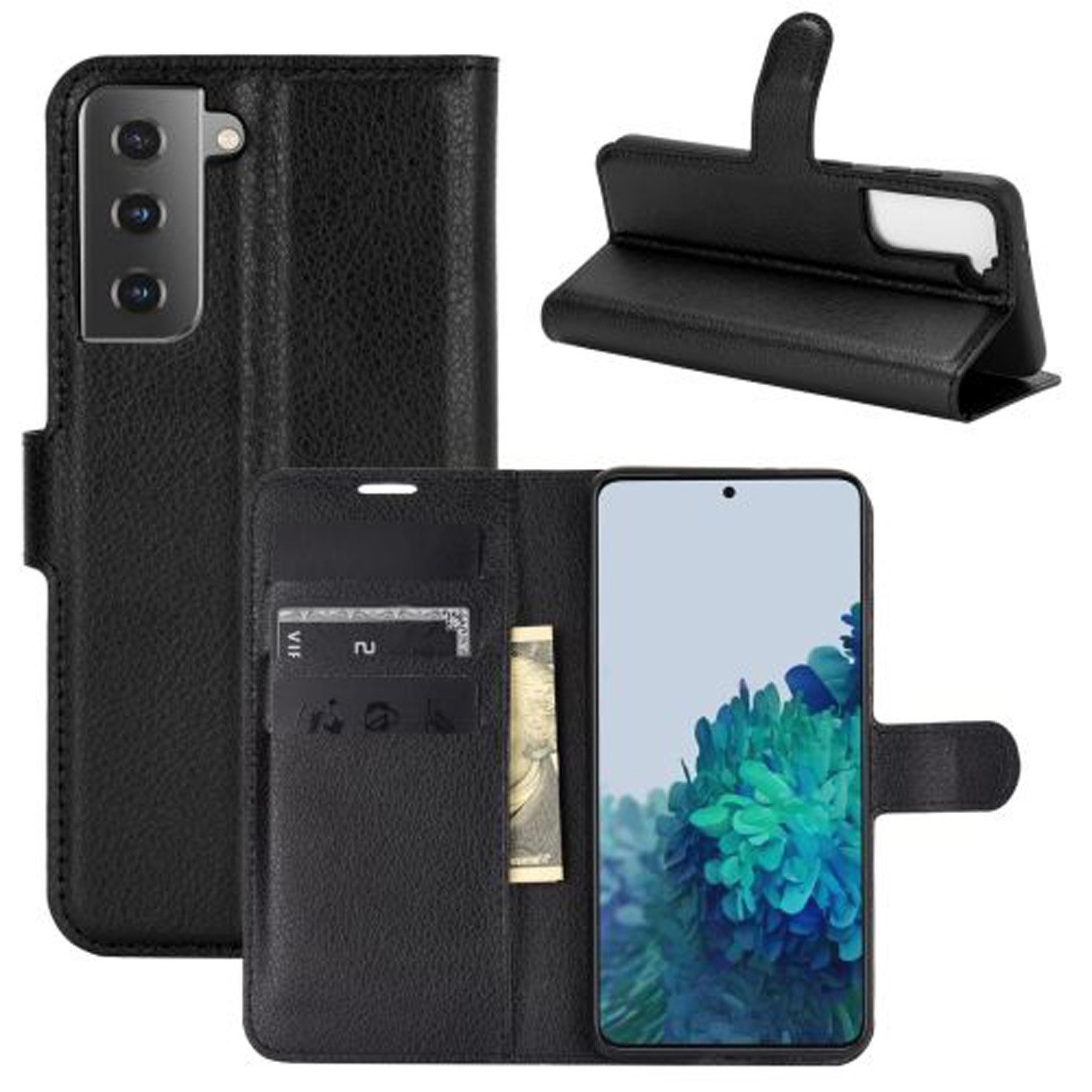 betterfon Handyhülle Handytasche für Samsung Galaxy S21 5G Wallet Case Cover Handyhülle, Wallet Case mit Kartenfächern Magnetverschluss und weicher Innenhülle