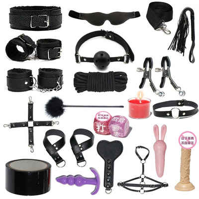 XDeer Kostüm 20 Stück SM Bondage Set Fesselset Sexspielzeug, aus hochwertigem Leder und Nylon-Stoff,weich,sicher,ungiftig sind.