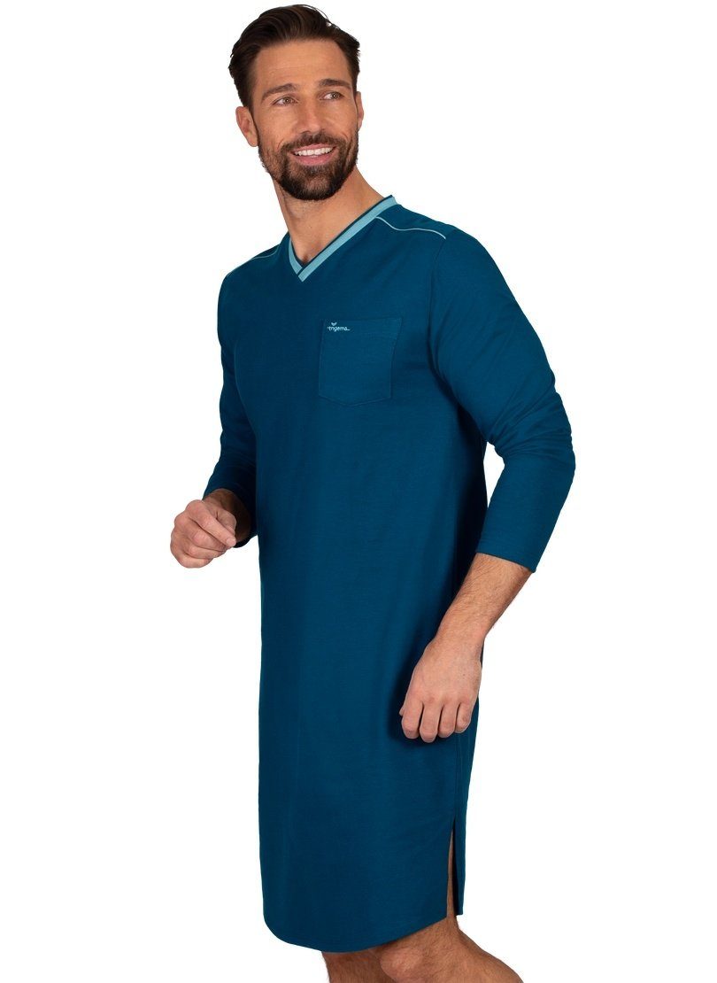 Trigema Pyjama TRIGEMA Herren-Nachthemd aus Biobaumwolle (kbA) saphir-C2C