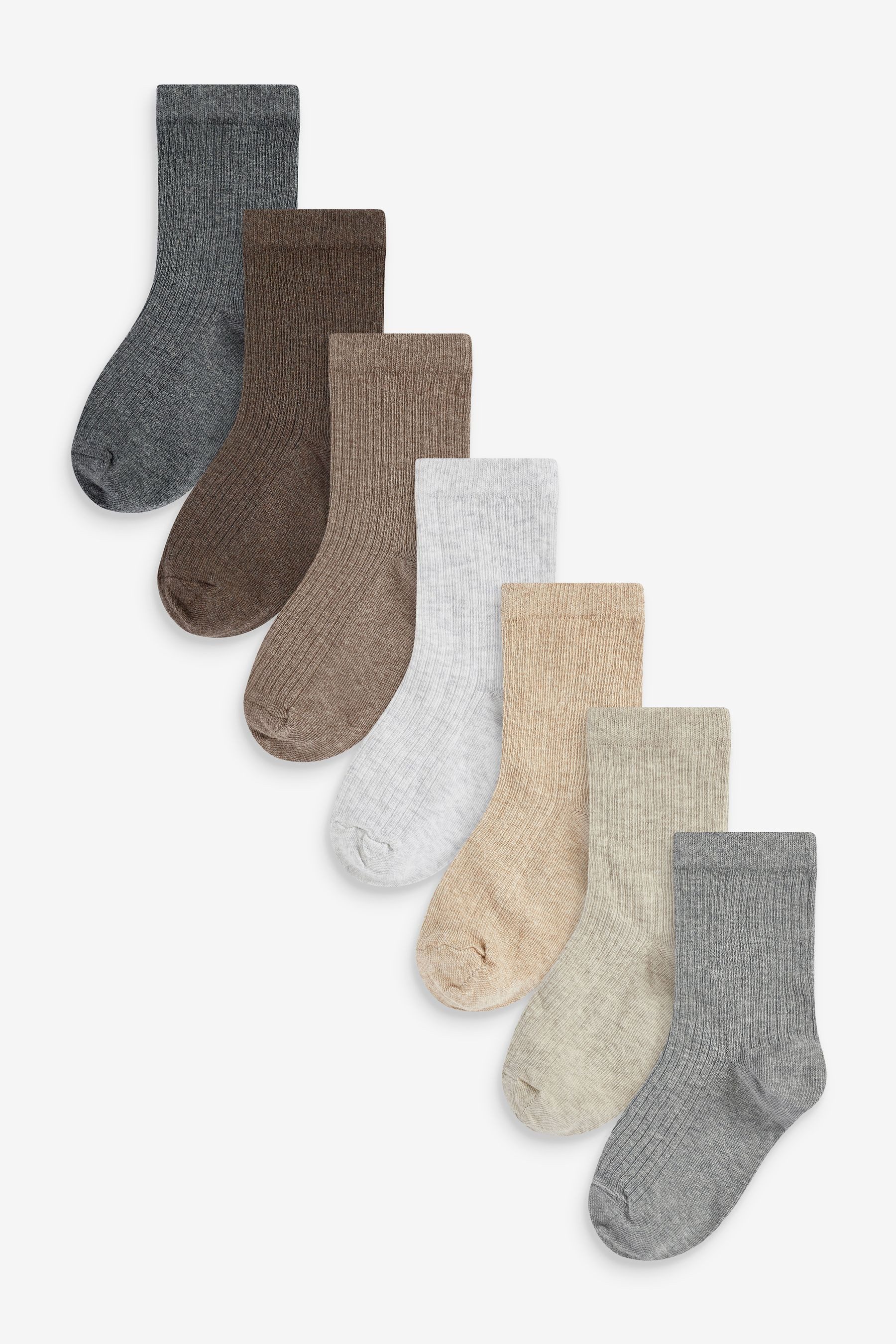 Next Kurzsocken Feinripp-Socken mit hohem Baumwollanteil, 7er-Pack (7-Paar)