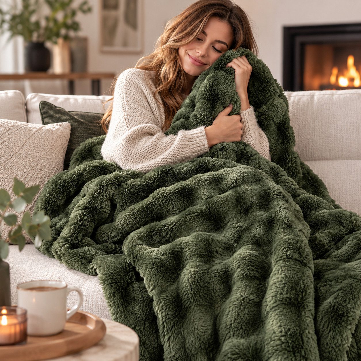 Wohndecke BUBBLE, Design91, flauschige Kuscheldecke mit 3D-Muster, 350 g/m², weich & warm
