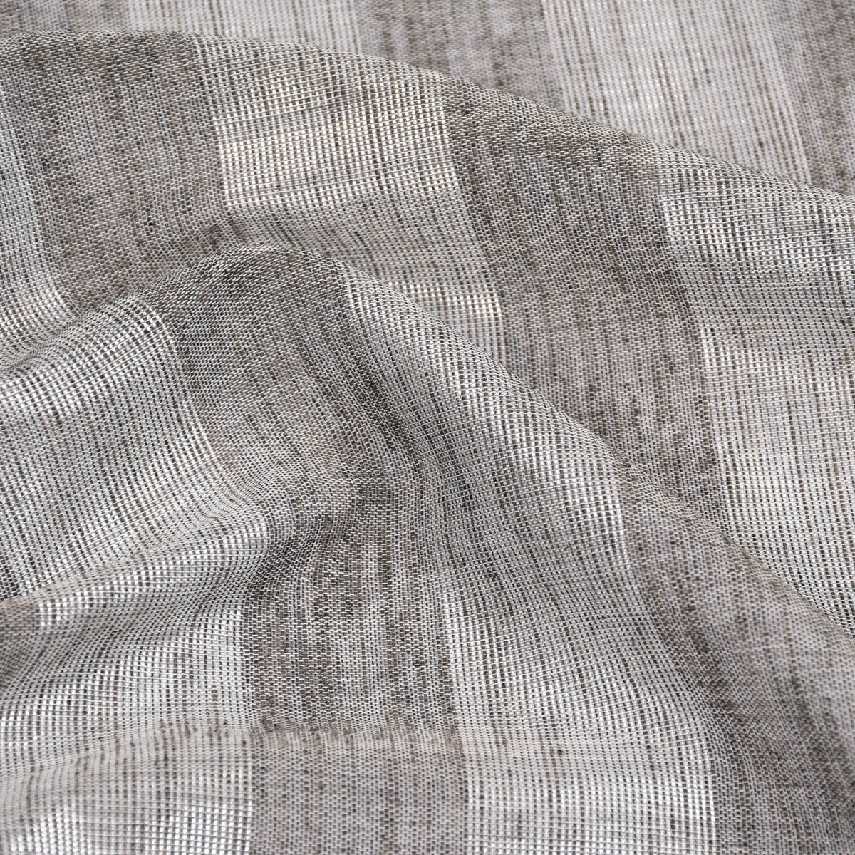 Stores silber Shine 30, Längsstreifen halbtransparent, Meterware Textil Leinenstruktur überbreit grau Kunstfaser, Rasch