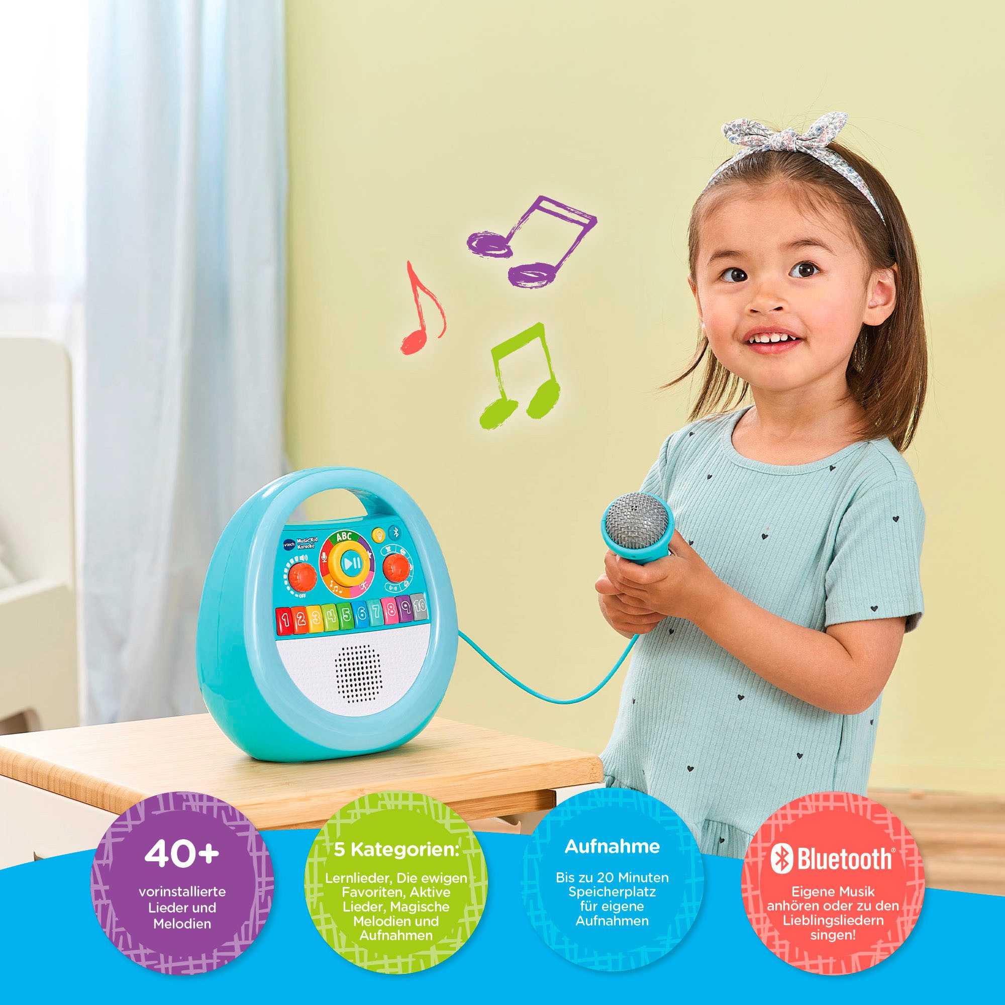 Vtech® Lernspielzeug Mein erster Musik-Player - Karaokespaß, mit Licht und Sound