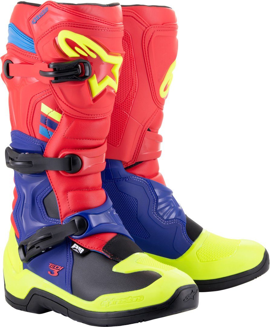 Alpinestars Tech 3 Motocross Stiefel Motorradstiefel Red/Blue