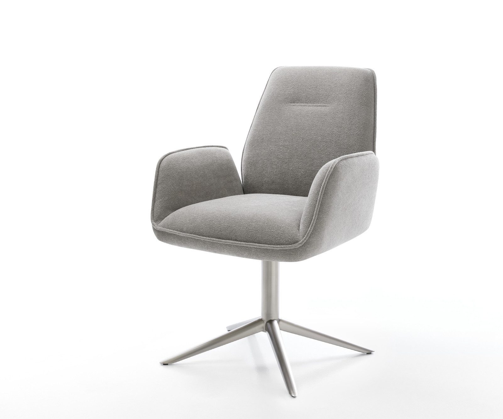 DELIFE Polsterstuhl Zoa-Flex, Fußkreuz Edelstahl Strukturstoff günstig online kaufen