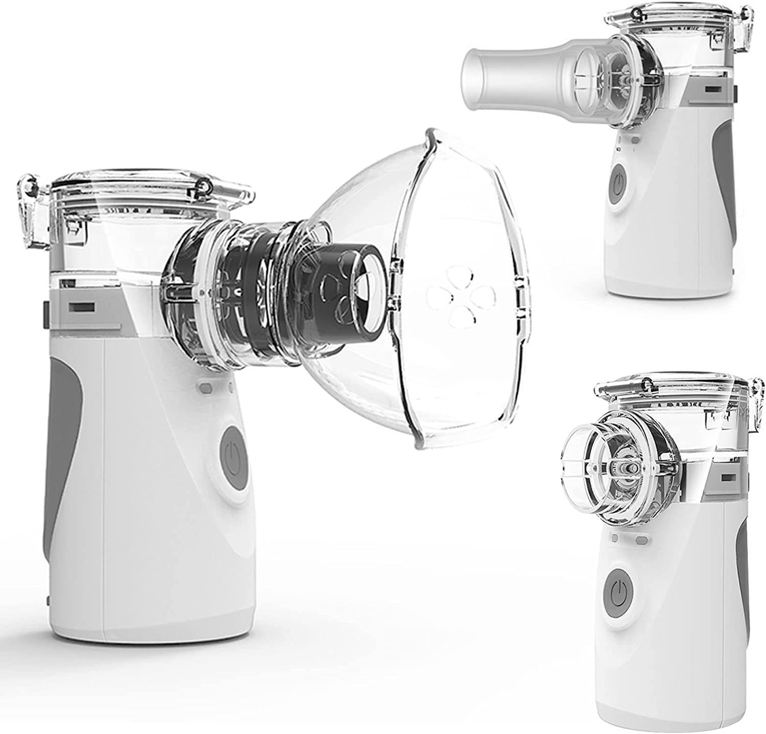 Aoucheni Mini-Inhalator Inhalator Vernebler Einstellbarer Sprühnebel mit 1 Mundstück 2 Maske, vollautomatischen Zerstäubungsbehandlung.