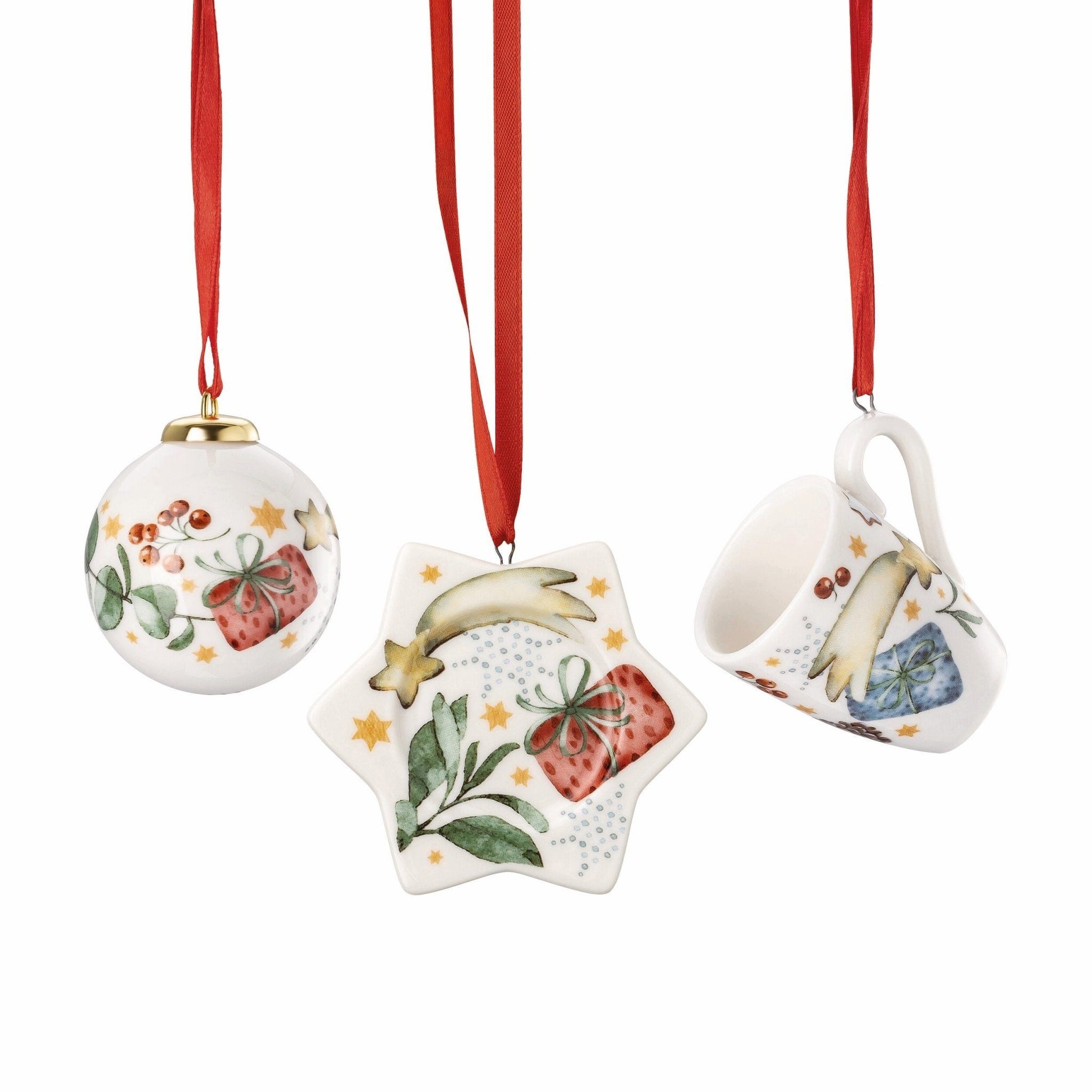 Hutschenreuther Christbaumschmuck Alle Jahre wieder, Mini-Set 3tlg.Becher, Hutschenreuther 2025
