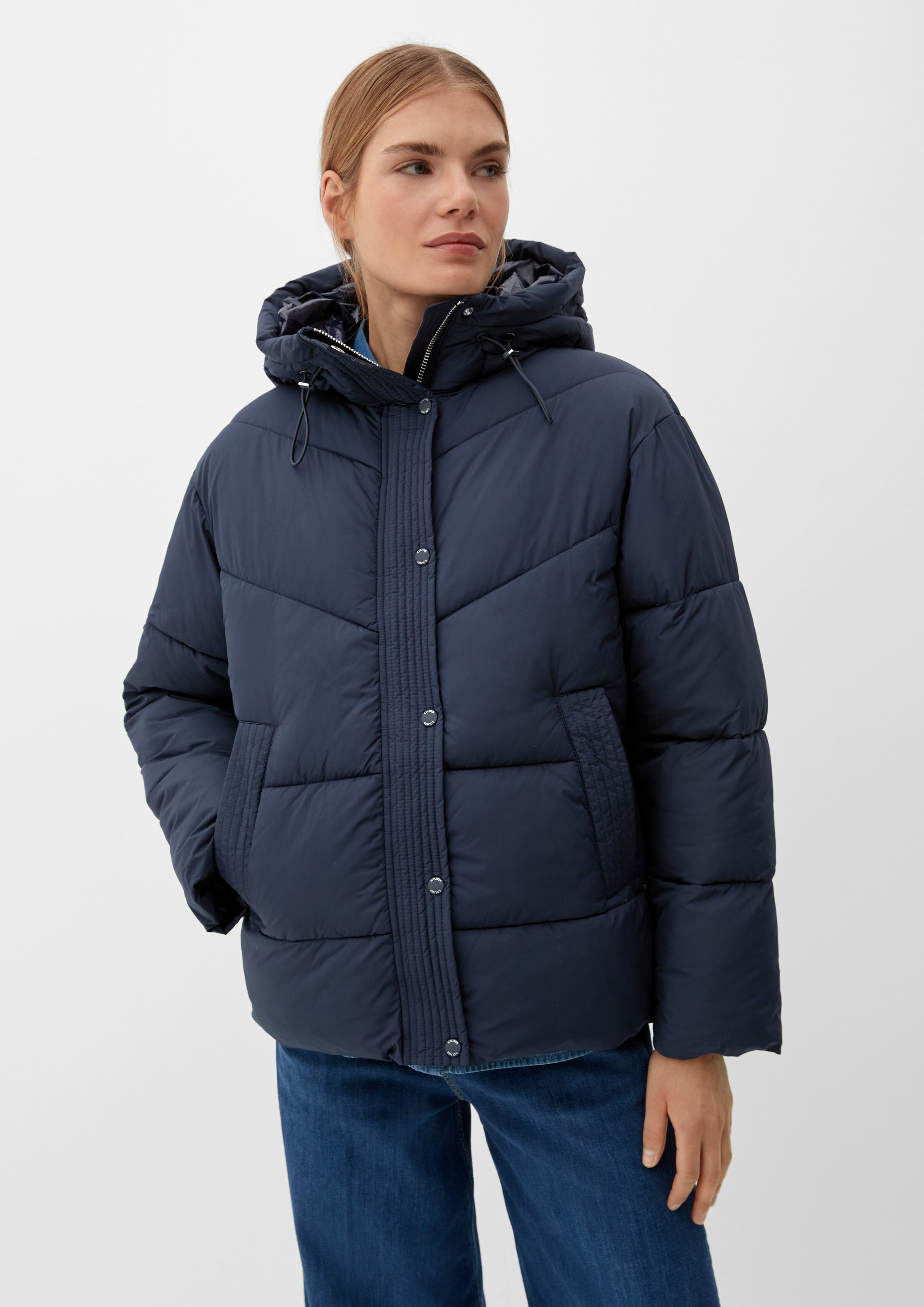 Warm Outdoorjacke dunkelblau wattierte Pufferjacket s.Oliver