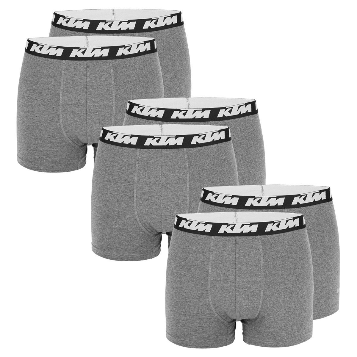 KTM Boxershorts Pack X2 Boxer Man Cotton 6P (Set, 6-St., 6er-Pack) dark grey