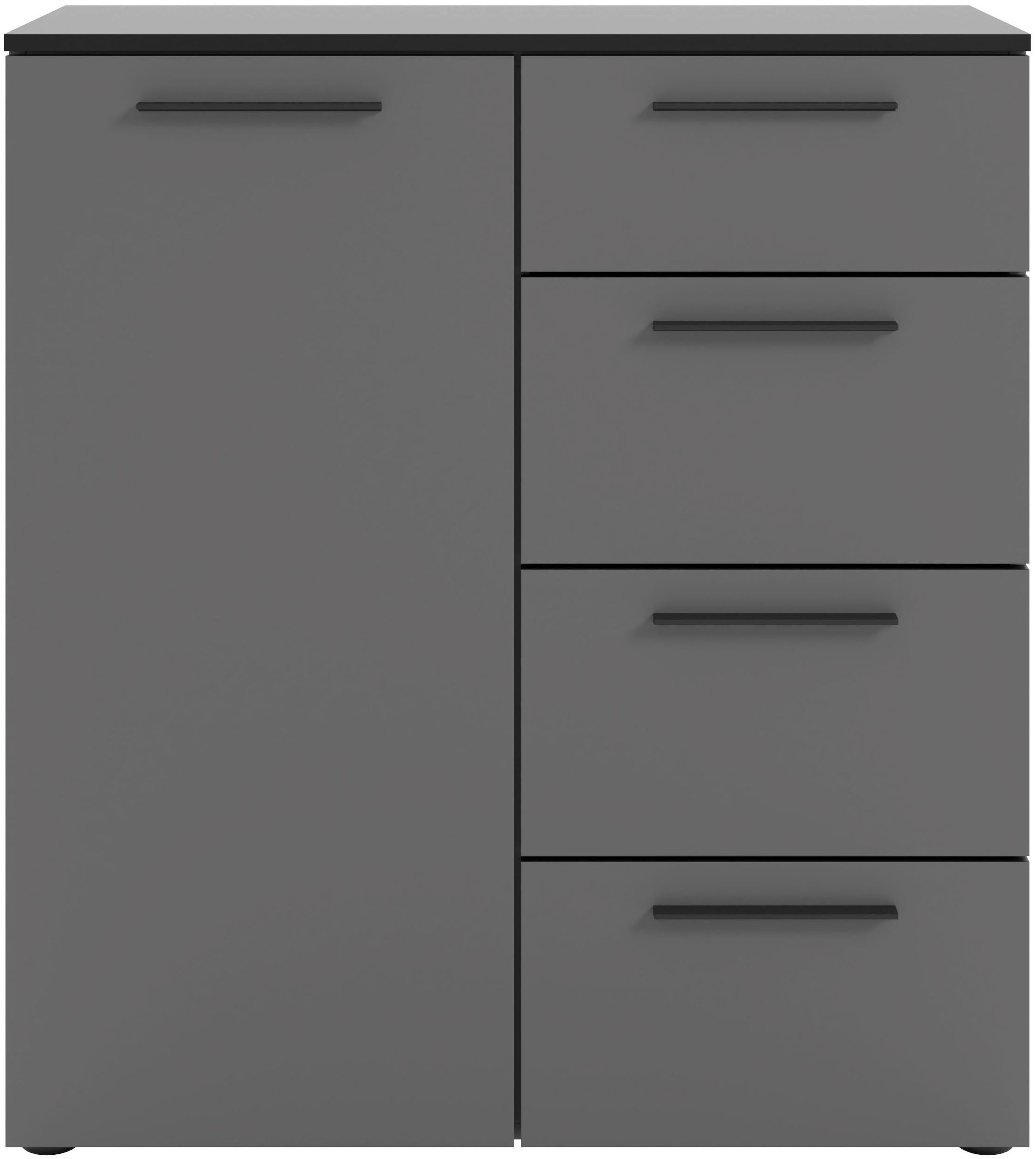 Manjana Möbel Kommode Kommode mit Schwarz matten Metallgriffen in verschiedenen Ausführungen