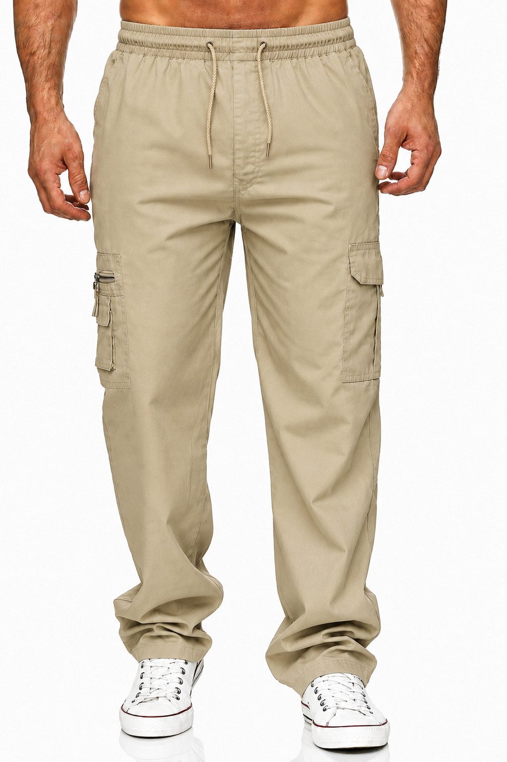 iKENNAS Cargohose Cargo Stoffhose Taschen Freizeit Arbeitshose Cargohose