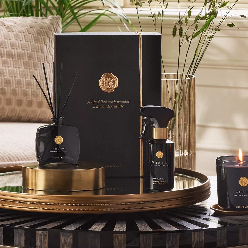 Rituals Pflege-Geschenkset Rituals Private Collection Wild Fig Gift Set L 2025, 3-tlg., Duftkerze, Mini-Duftstäbchen & Raumduft – edler Figenduft