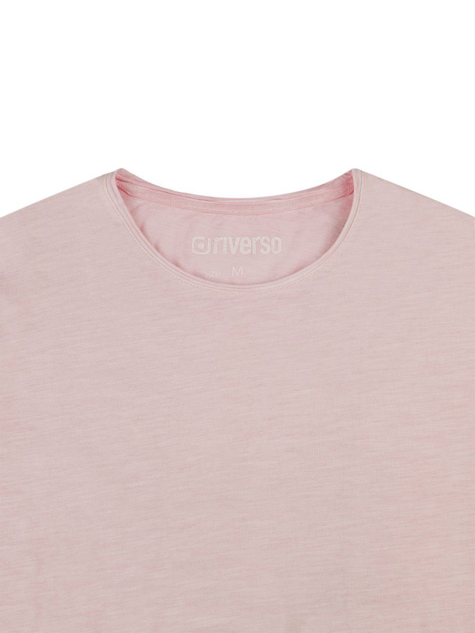 Fit T-Shirt Shirt Herren aus Rundhalsausschnitt Rose Basic RIVMatteo mit Baumwolle (1-tlg) (13200) Kurzarm Tee riverso Light 100% Regular Basic Shirt