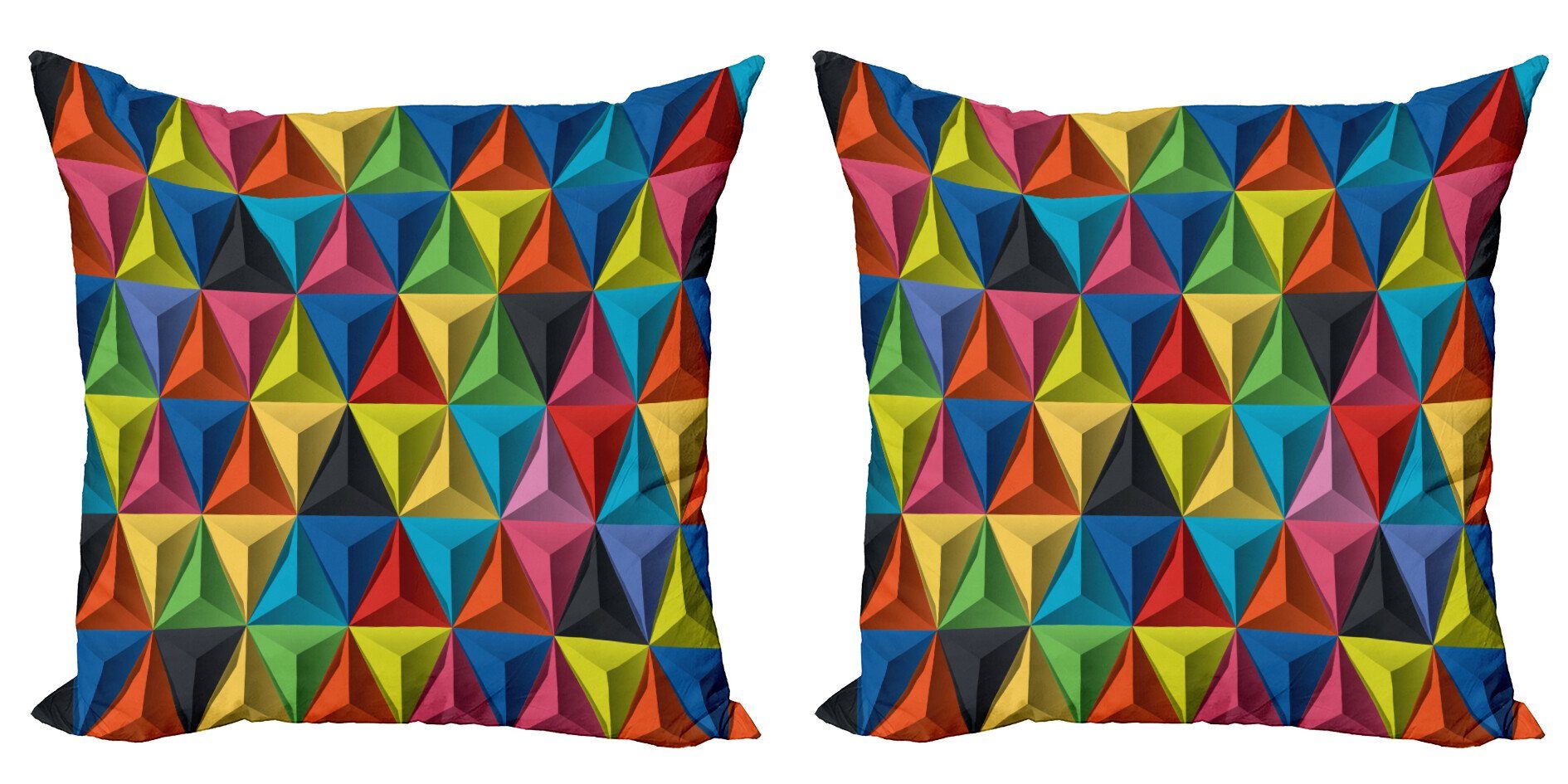 Pyramid Kissenbezüge Accent Doppelseitiger Abakuhaus Forms Moderne Bunt (2 Stück), Digitaldruck, Modern