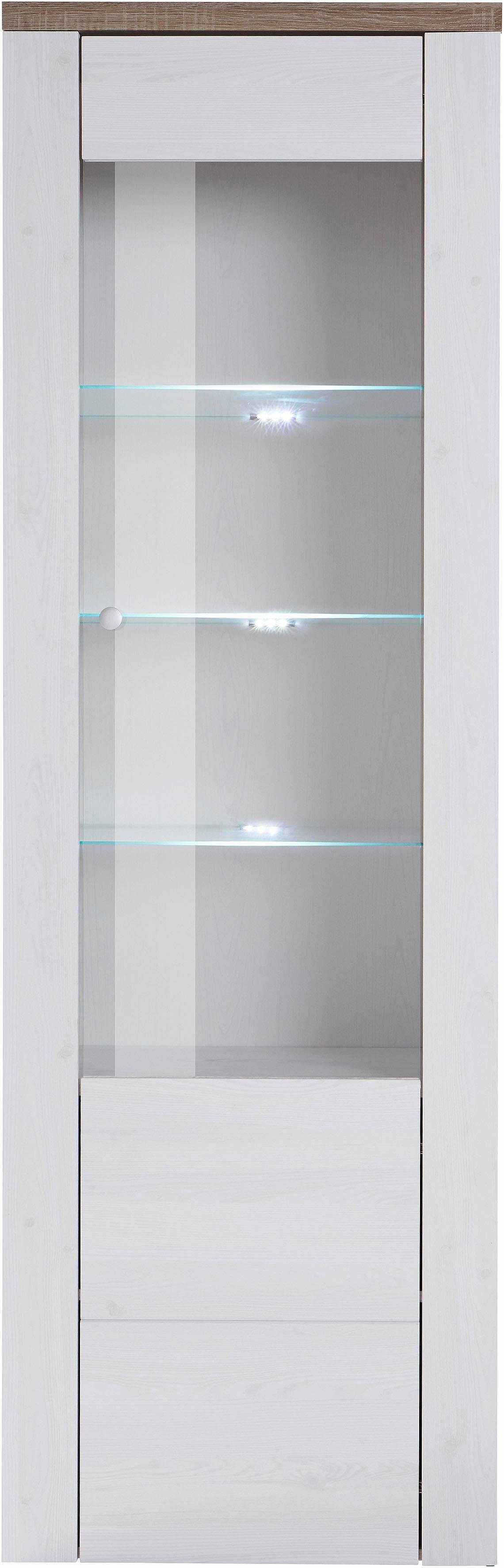 OTTO home Vitrine Larona, zeitlose Glasvitirne, Hochschrank Höhe 205,6 cm Stauraumvitrine mit dekorativer Rahmenoptik