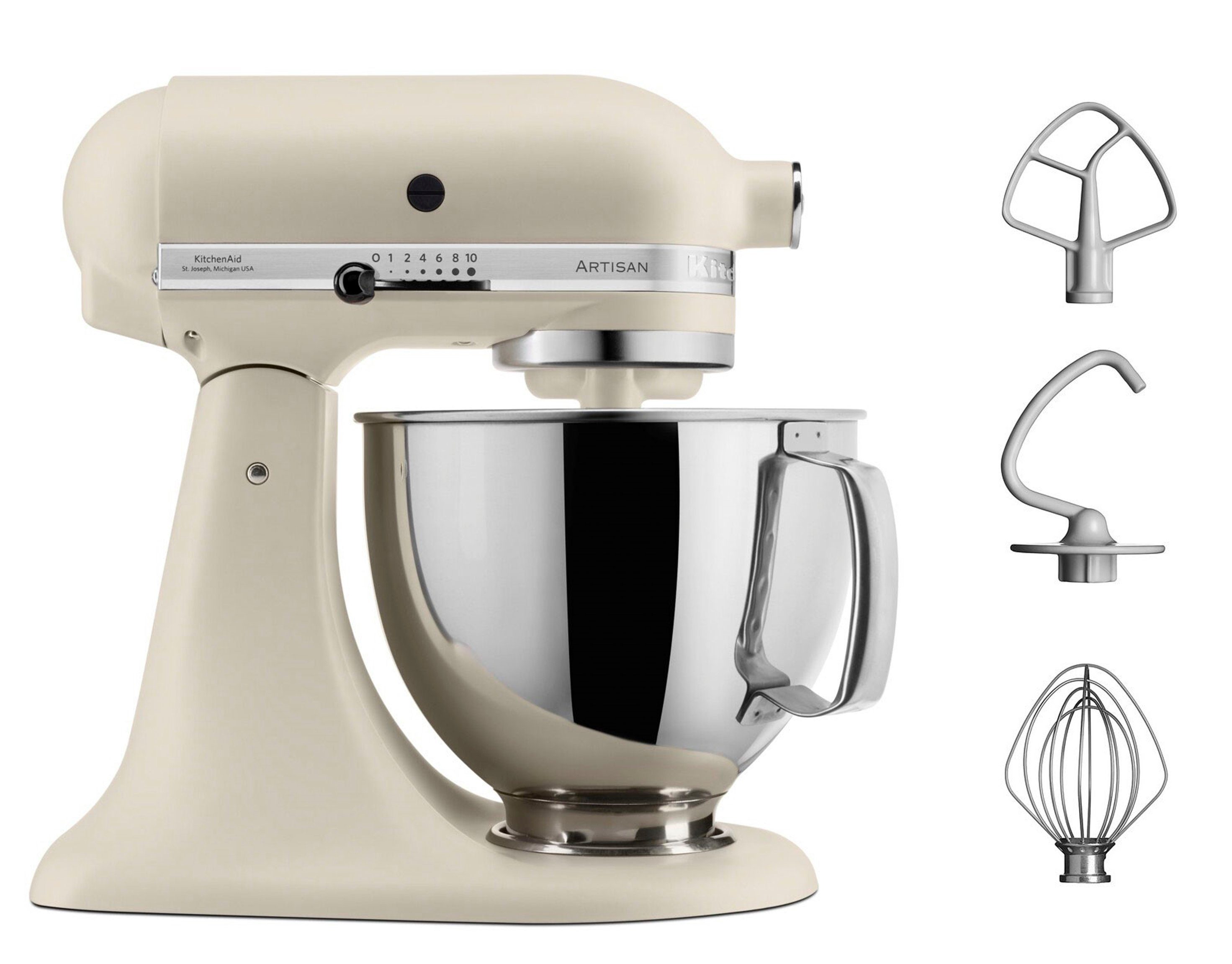 KitchenAid Küchenmaschine 5KSM125EFL FRESH LINEN, 300 W, 4,8 l Schüssel | Multifunktionsküchenmaschinen