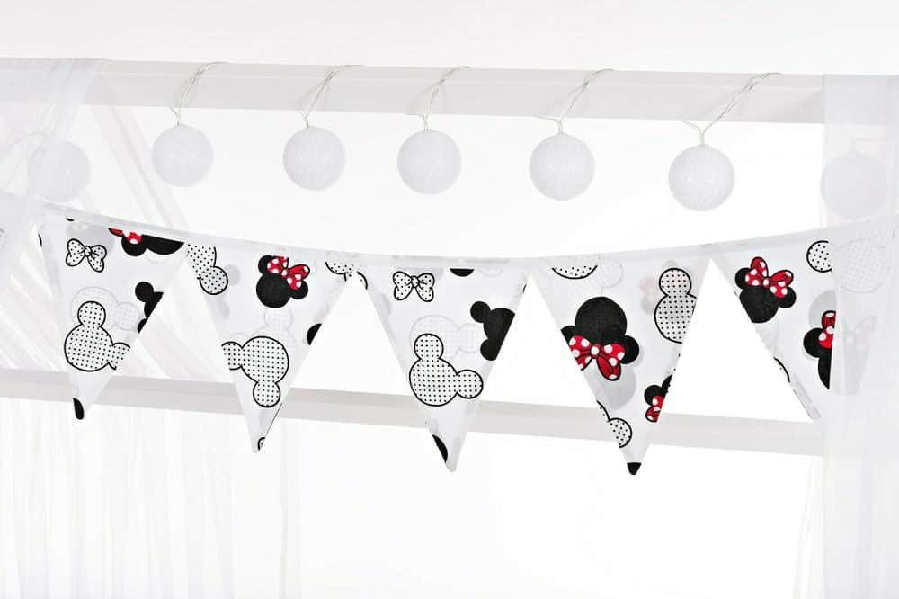 Babyhafen Betthimmel 3 tlg. Deko-Set Hausbetten Baldachin Wimpel Lichterkette MINNIE (Set, 3-tlg), passend zum Hausbett