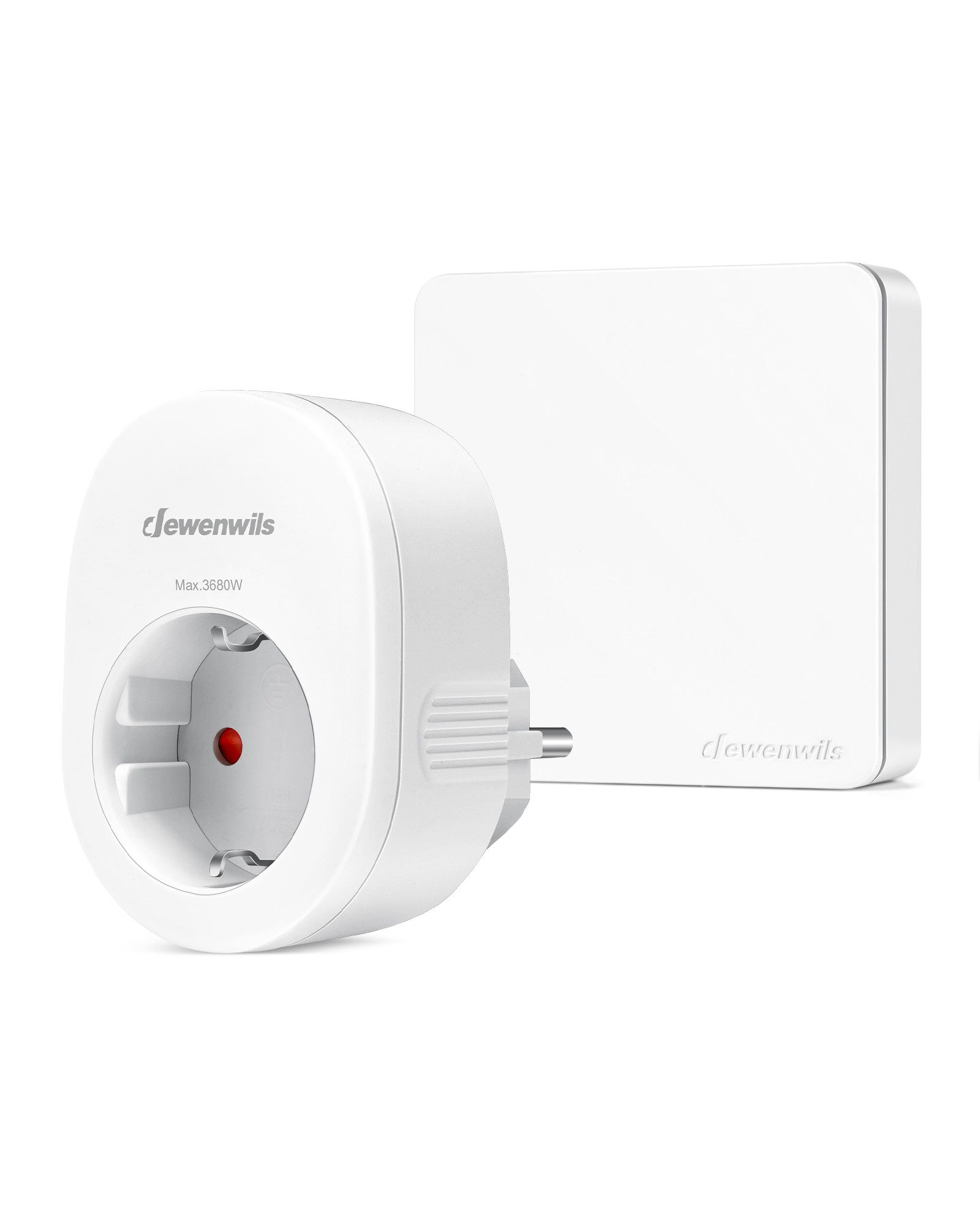 DEWENWILS Funksteckdose mit Fernbedienung, max. 3680 W, 1-St., Erweiterbarer Lichtschalter für Feiertagsdeko, 30M Reichweite