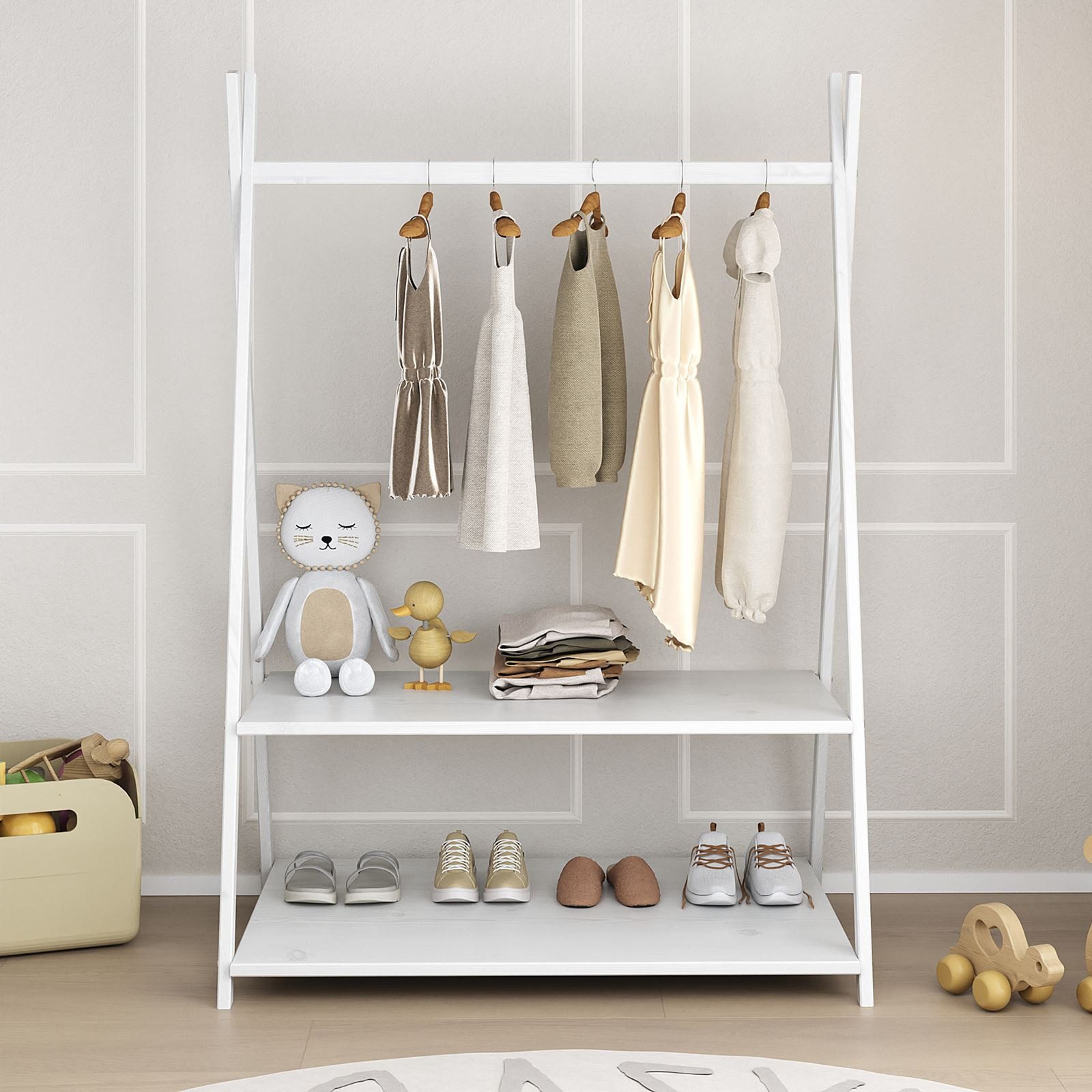 IDIMEX Kinderkleiderschrank DANILO Kindergarderobe freistehend Ablage günstig online kaufen