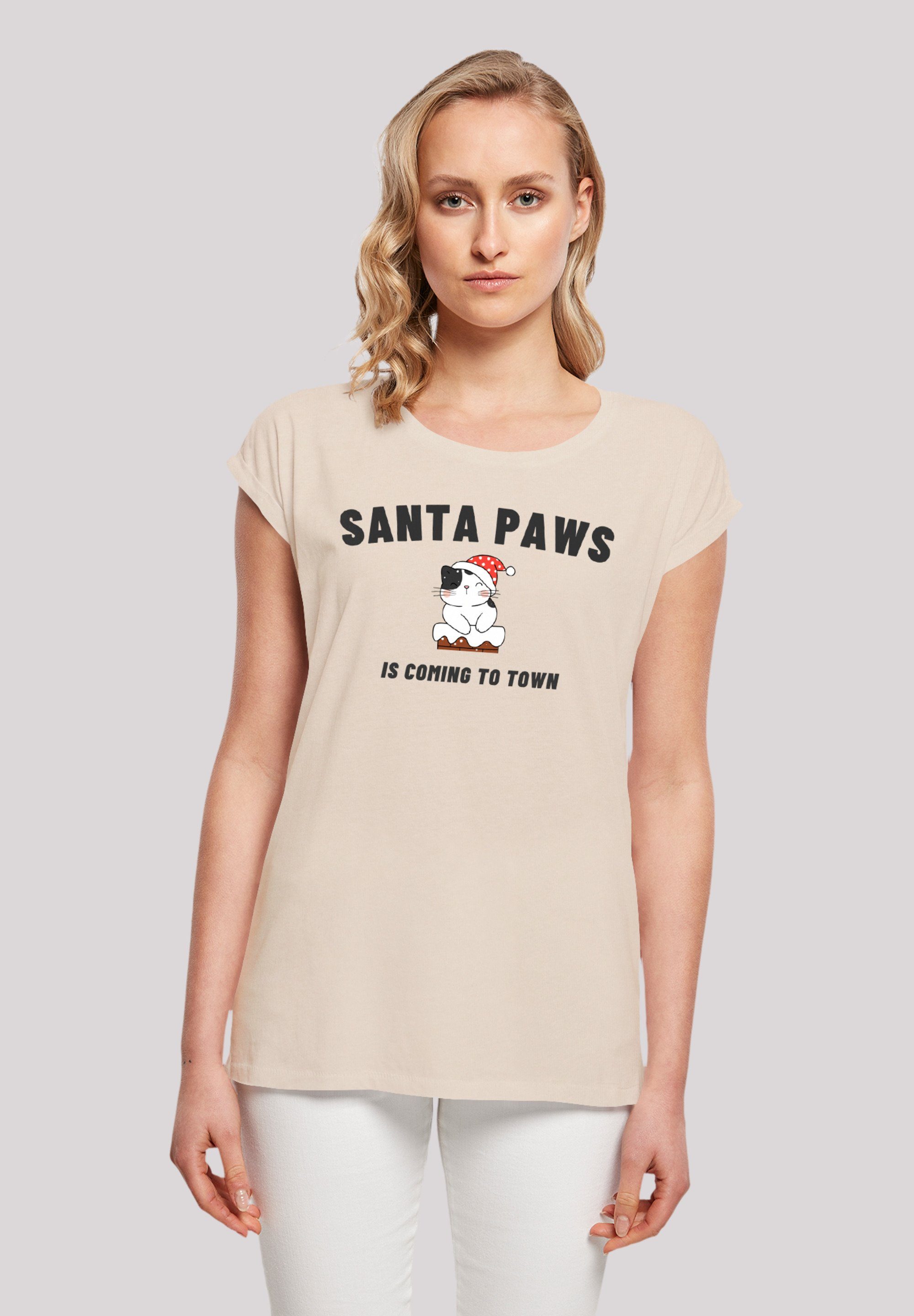 F4NT4STIC T-Shirt Santa Paws Christmas Cat Premium Qualität, Rock-Musik,  Band