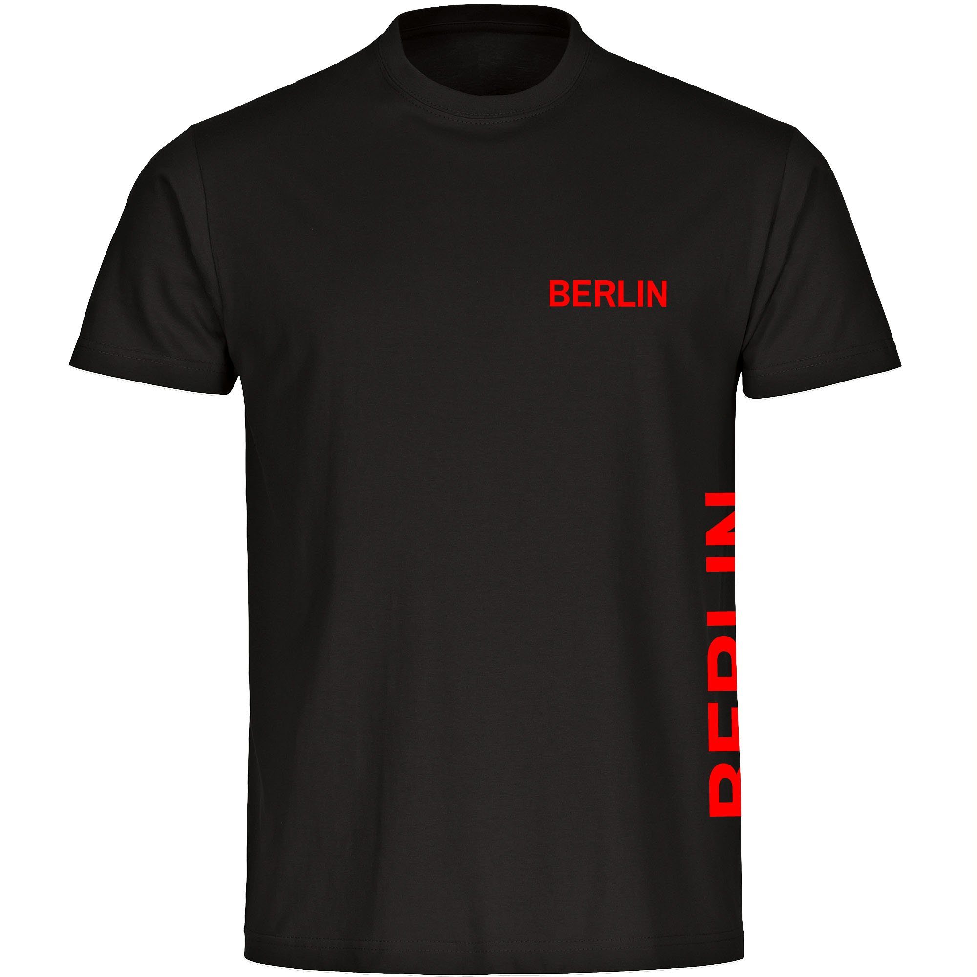 multifanshop T-Shirt Herren Berlin rot - Brust & Seite - Männer