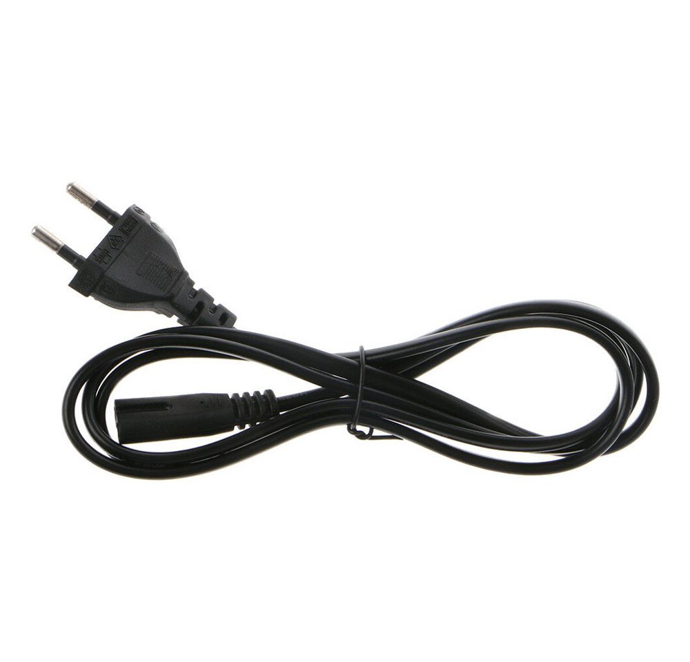 Trade-Shop AC Stromkabel EU-Stecker 2-Polig 1,5M Kaltgerätekabel Netzkabel, Stecker A: CEE7/16 Stecker (Eurostecker), Stecker B: IEC-C7 (Euro 8), 2-Pin Buchse / Kabellänge: 150cm / Spannung: 250V 2.5A