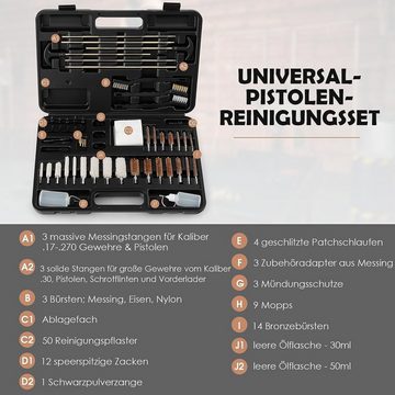 KOMFOTTEU Waffenschrank Waffenreinigungsset, mit Koffer, für Jäger & Waffenliebhaber