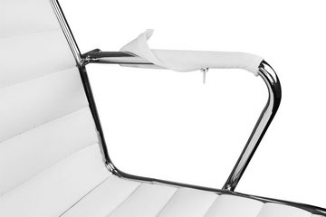 möbelando Bürostuhl Bürostuhl Bezug Kunst-Leder Schreibtischstuhl, Bürostuhl Bezug Kunst-Leder Schreibtischstuhl Weiß X-XL 110 kg Chefsessel höhenverstellbar Drehstuhl
