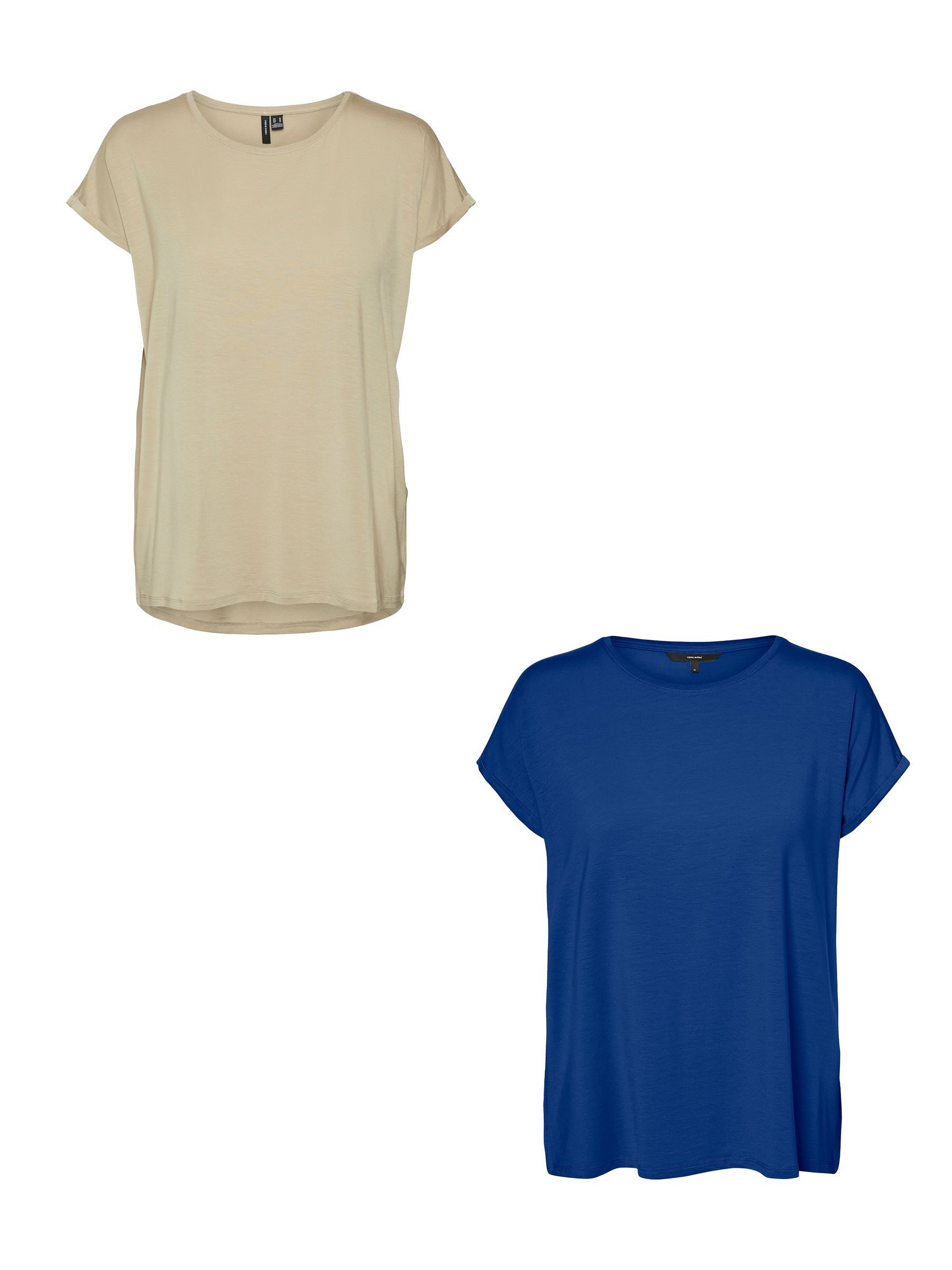 Vero Moda T-Shirt 2er-Pack Einfarbiges Stretch günstig online kaufen