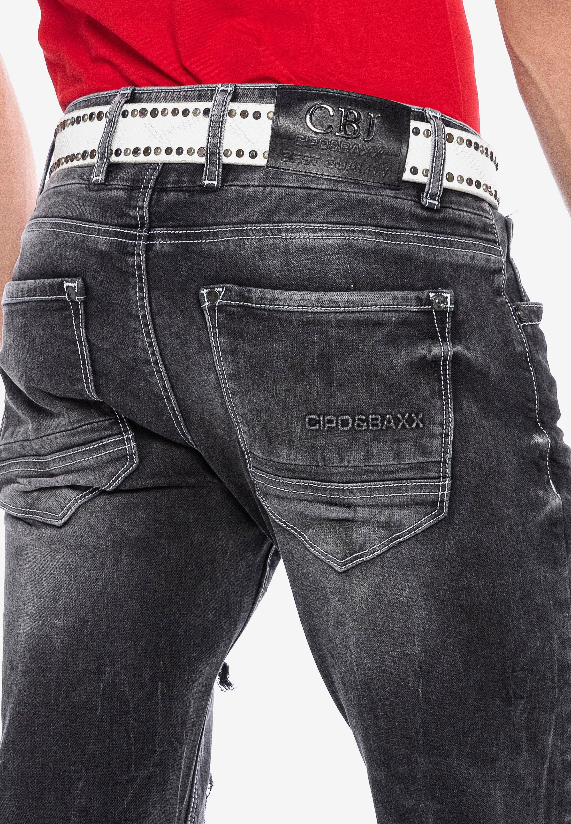 Cipo & Baxx Bequeme Jeans mit Rissdetails großen