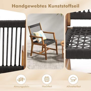 KOMFOTTEU Gartenstuhl Bistrostuhl (2er Set), aus Massivholz bis 160 kg