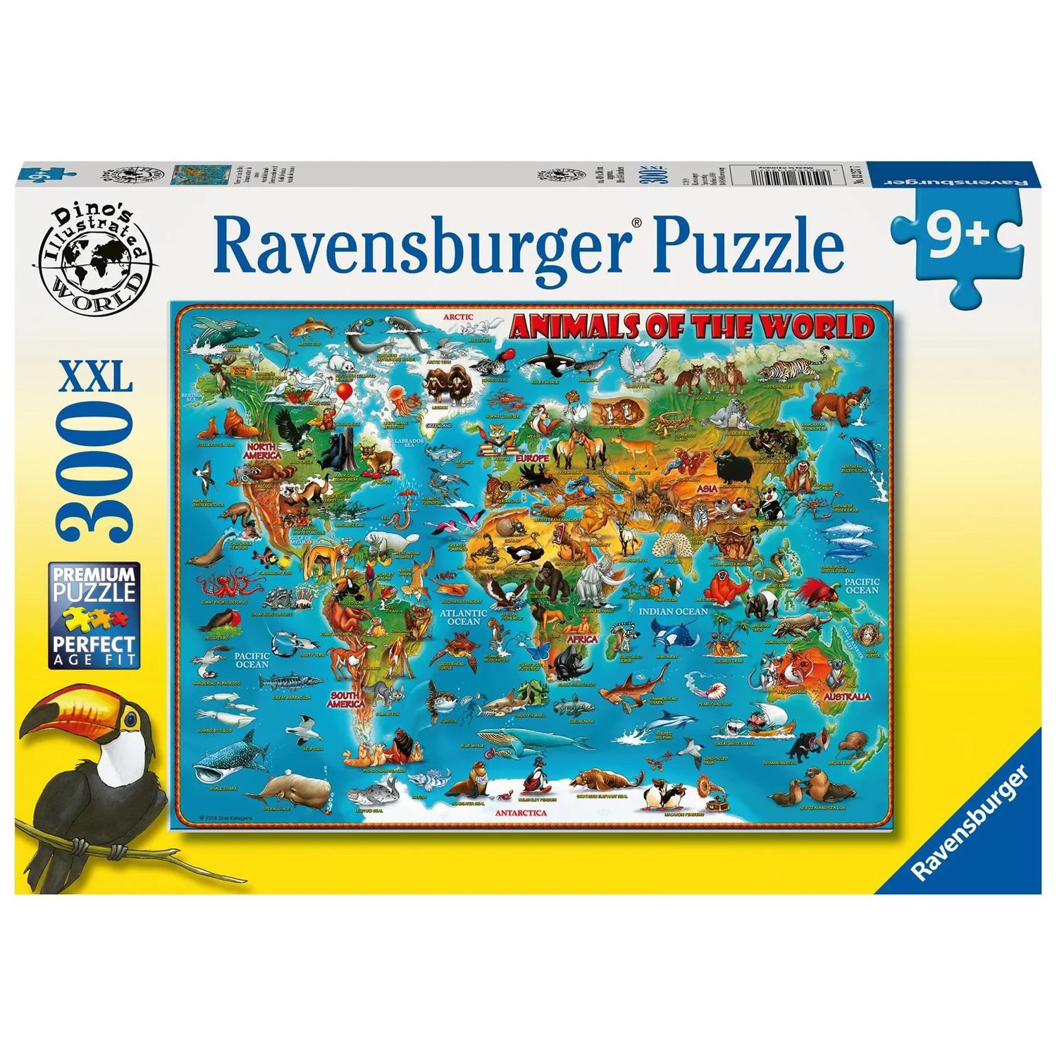 Ravensburger Puzzle Tiere rund um die Welt 300p, 200 Puzzleteile